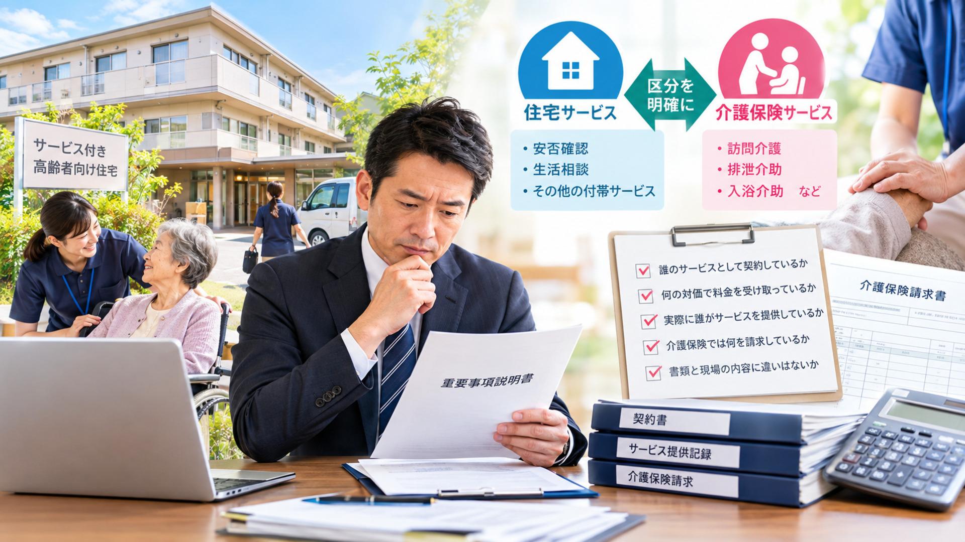 サ高住の重要事項説明書は大丈夫？排泄介助と介護保険請求で確認したいポイント